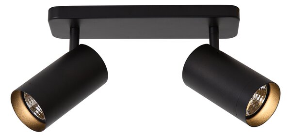 Moderní stropní svítidlo černé se 2 světly GU10 70mm - Jeana Luxe