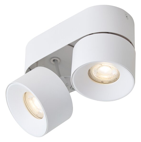 Moderní přisazené bodové svítidlo bílé GU10 50mm se 2 naklápěcími světly - Echo
