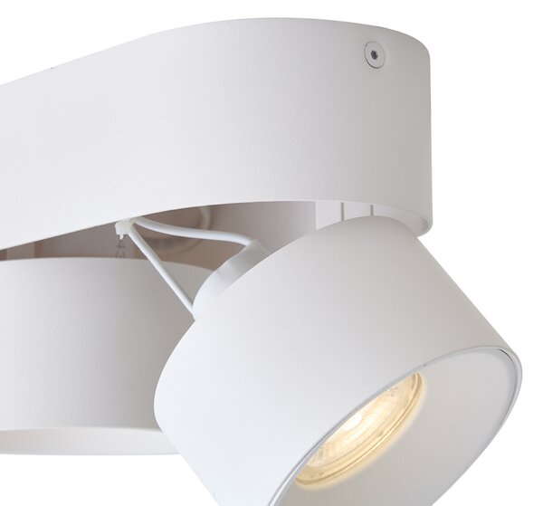 Moderní přisazené bodové svítidlo bílé GU10 50mm se 2 naklápěcími světly - Echo