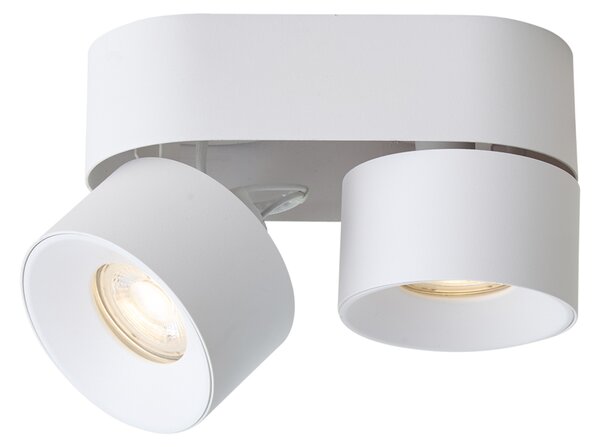 Moderní přisazené bodové svítidlo bílé GU10 50mm se 2 naklápěcími světly - Echo