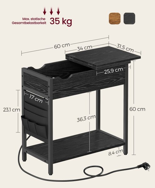 Příruční stolek se zásuvkami LET311B56