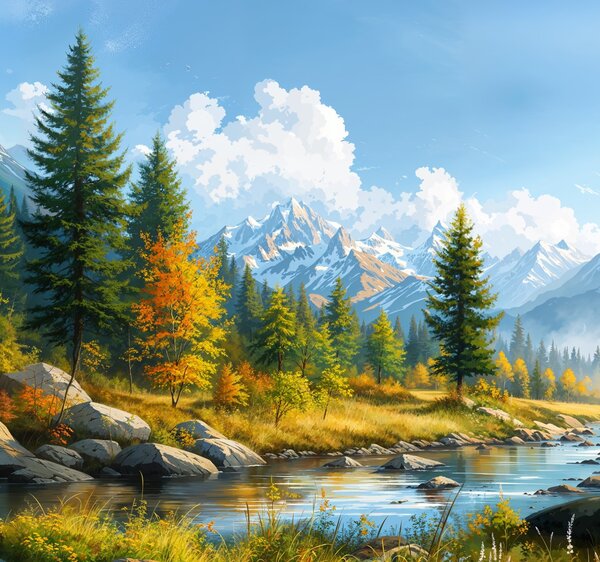 Obraz na plátně - Výhledy od studené řeky FeelHappy.cz Velikost obrazu (šířka x výška): 60 x 20 cm