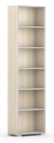 Knihovna SILVER LINE, 1 sloupec, 2230 x 600 x 400 mm, dub přírodní