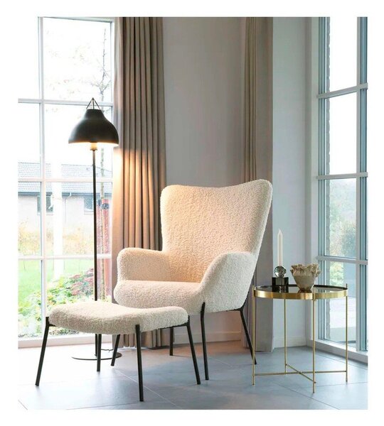 Krémová podnožka z umělé kožešiny Glasgow – House Nordic
