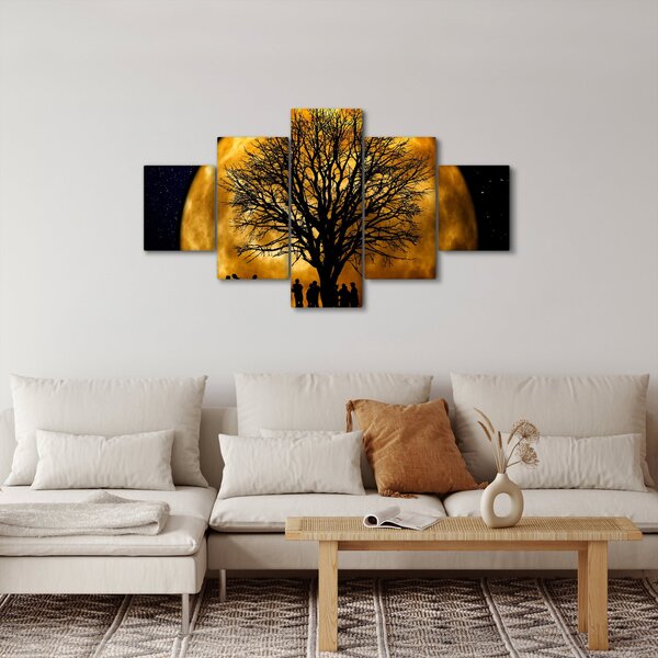 Obraz měsíce a siluet (125x70 cm)