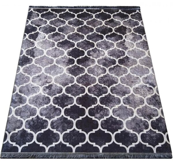 Makro Abra Moderní kusový koberec protiskluzový Horeca-New 101 černý Rozměr: 80x150 cm