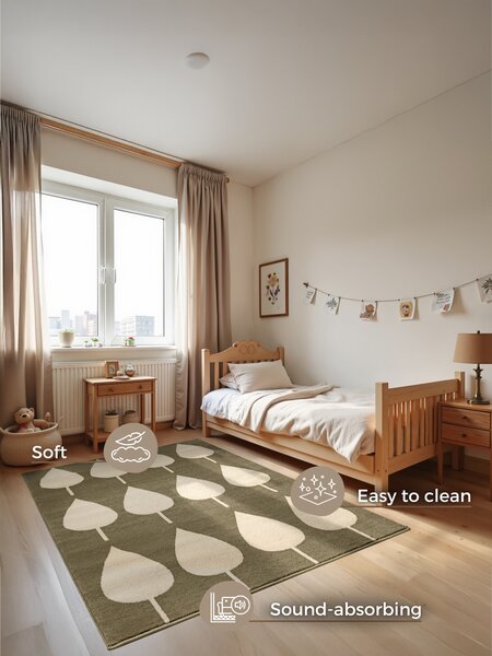 Hanse Home, Dětský koberec Adventures 106215 Green Cream, 120x170, zelená, dětský pokoj