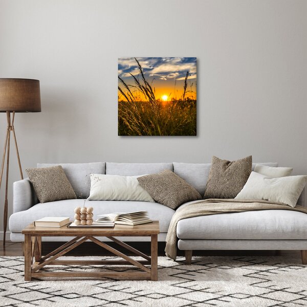 Obraz pole při západu slunce (30x30 cm)