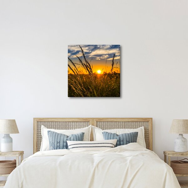 Obraz pole při západu slunce (30x30 cm)