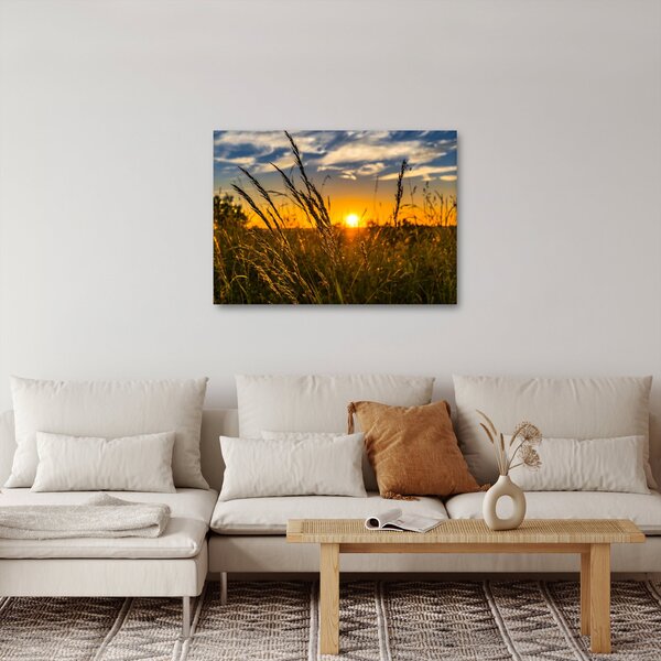 Obraz pole při západu slunce (70x50 cm)