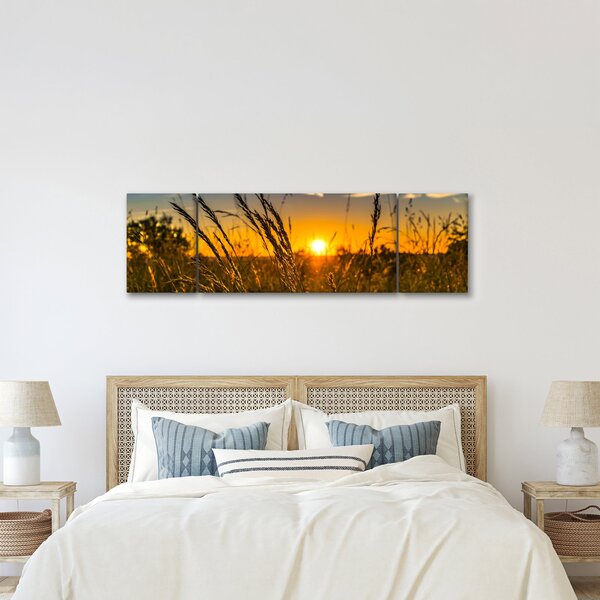 Obraz pole při západu slunce (170x50 cm)