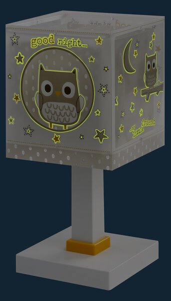 Dalber 63391 GOOD NIGHT - Dětská stolní lampička + Dárek LED žárovka (Stolní lampička se sovičkami)