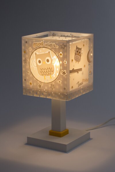 Dalber 63391 GOOD NIGHT - Dětská stolní lampička + Dárek LED žárovka (Stolní lampička se sovičkami)