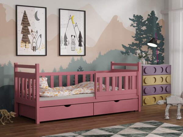 Dětská postel s úložným prostorem Natalia, Šedá, 90x200
