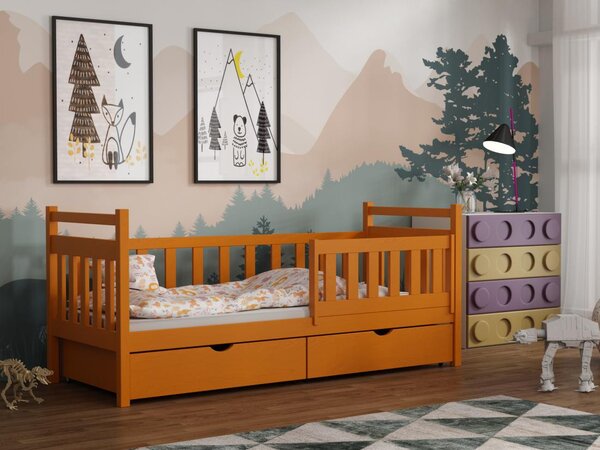 Dětská postel s úložným prostorem Natalia, Šedá, 90x200