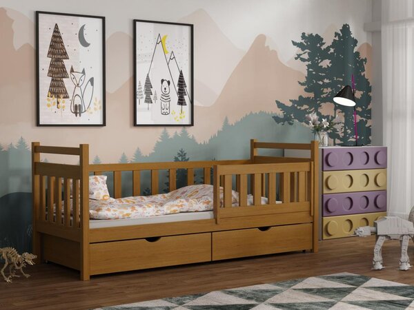 Dětská postel s úložným prostorem Natalia, Šedá, 90x200