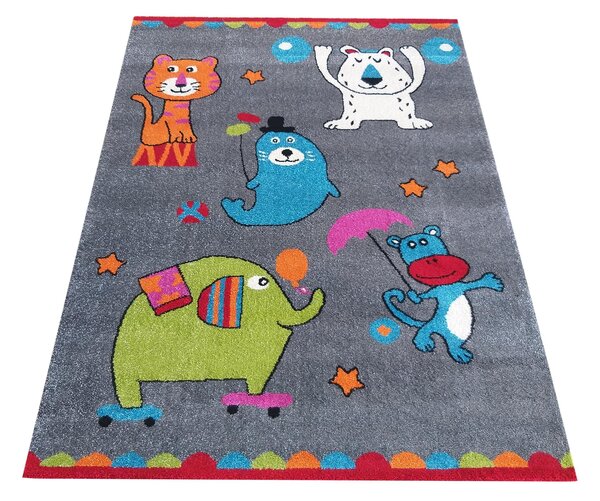 Makro Abra Dětský kusový koberec Mondo 111 Zvířátka šedý Rozměr: 120x170 cm