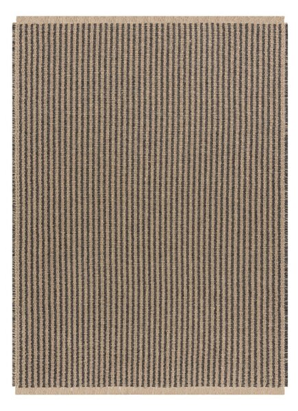 Koberec JUTE 3650 s třásněmi černý / béžový