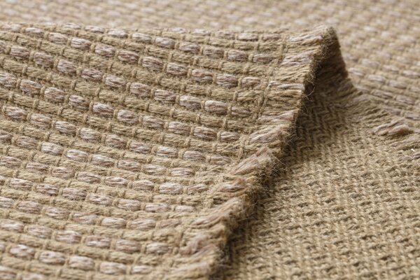 Koberec JUTE 3652 s třásněmi, tmavě béžový