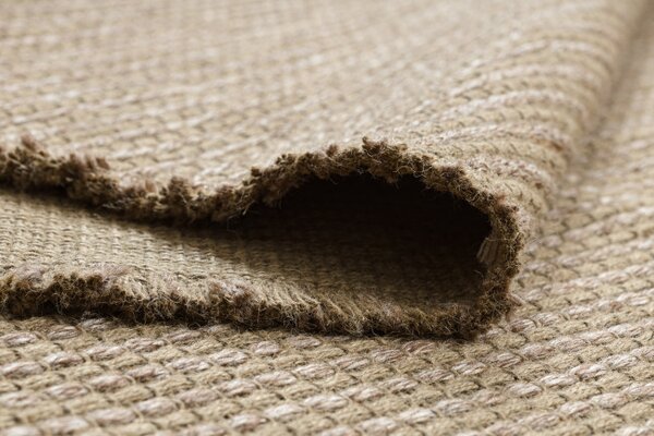 Koberec JUTE 3652 s třásněmi, tmavě béžový