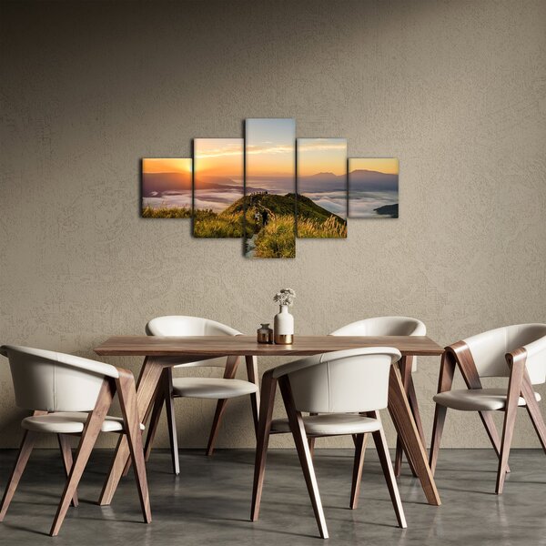 Obraz hory při západu sluce (125x70 cm)