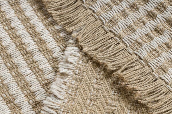 Koberec JUTE 3650 s třásněmi krémový / béžový
