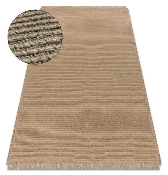 Koberec JUTE 3651 s třásněmi, tmavě béžový