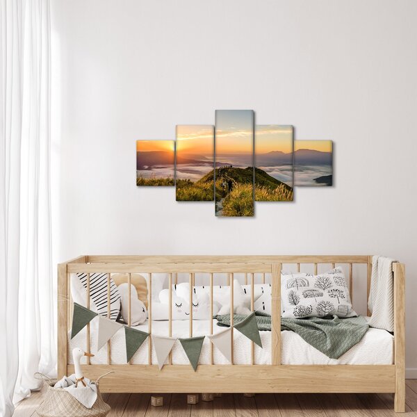Obraz hory při západu sluce (125x70 cm)