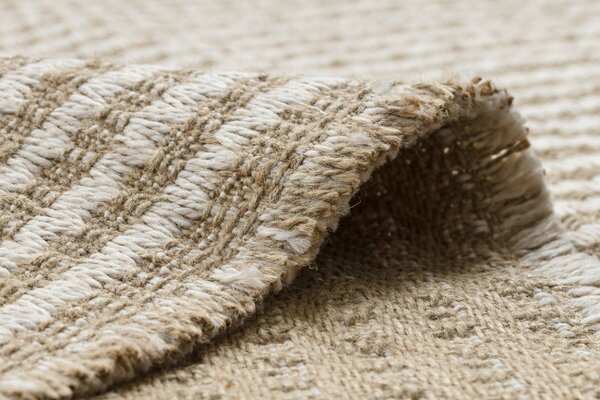 Koberec JUTE 3650 s třásněmi krémový / béžový