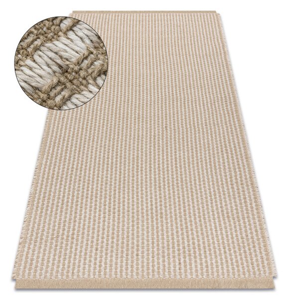 Koberec JUTE 3650 s třásněmi krémový / béžový