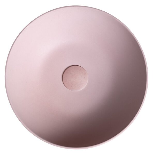Sapho Sapho, FORMIGO betonové umyvadlo na desku, průměr 39cm, růžová mat, FG321