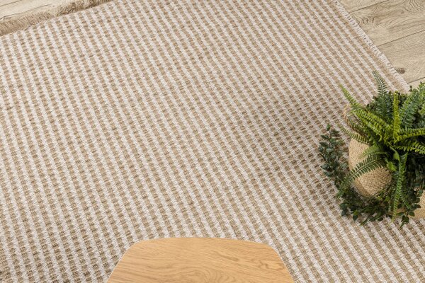 Koberec JUTE 3650 s třásněmi krémový / béžový