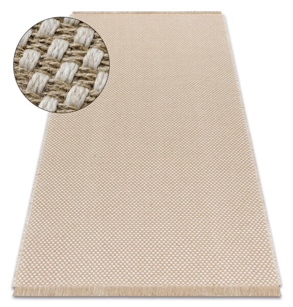 Koberec JUTE 3731 s třásněmi, krémový / béžový