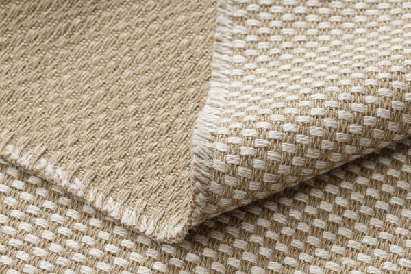 Koberec JUTE 3731 s třásněmi, krémový / béžový