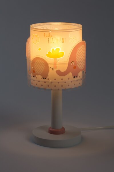 Dalber 61331S LITTLE ELEPHANT - Dětská stolní lampička v růžové barvě + Dárek LED žárovka (Stolní lampička pro holčičku se slonama)