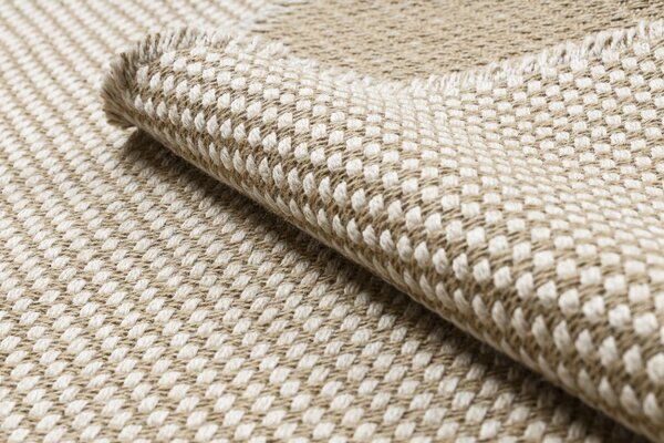 Koberec JUTE 3731 s třásněmi, krémový / béžový