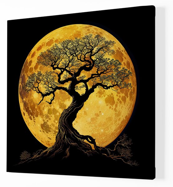 Obraz na plátně - Strom života Měsíc v úplňku FeelHappy.cz Velikost obrazu (šířka x výška): 40 x 40 cm