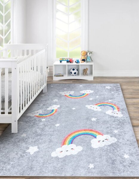 Dětský koberec JUNIOR 52063.801 duha, šedý