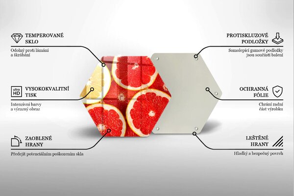 Skleněná deska do kuchyně Plátky grapefruitu