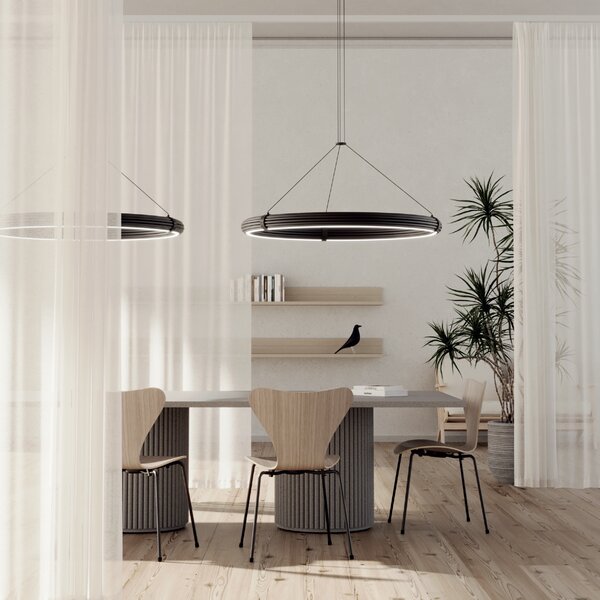 Aromas Elli LED závěsné kruhové svítidlo stmívatelné Černá