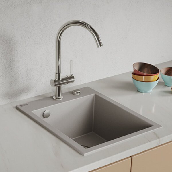 Laveo Monchichi granitový dřez 50x39 cm šedá/grafitová/onyx SBO510Y