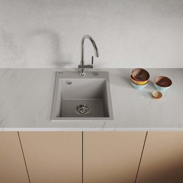 Laveo Monchichi granitový dřez 50x39 cm šedá/grafitová/onyx SBO510Y