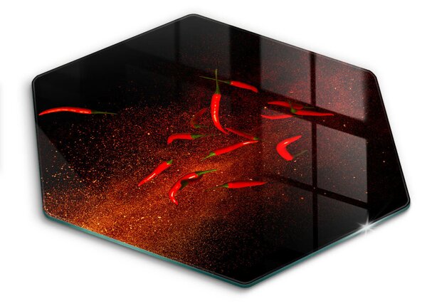 Skleněné krájecí prkénko Pálivé chilli papričky