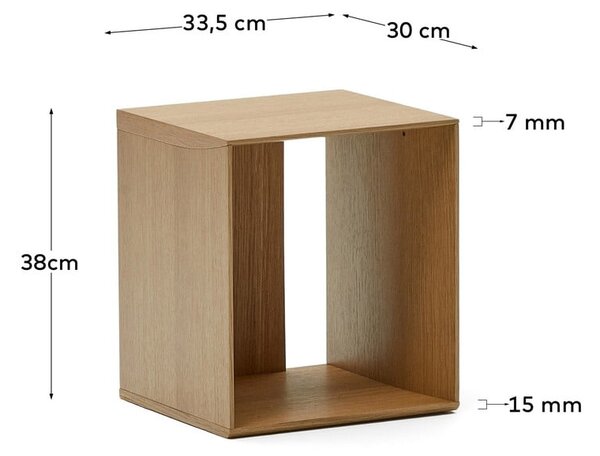 Modulární policový systém v dekoru dubu v přírodní barvě 34x38 cm Litto – Kave Home