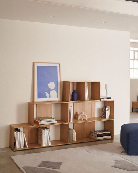 Modulární policový systém v dekoru dubu v přírodní barvě 67x38 cm Litto – Kave Home