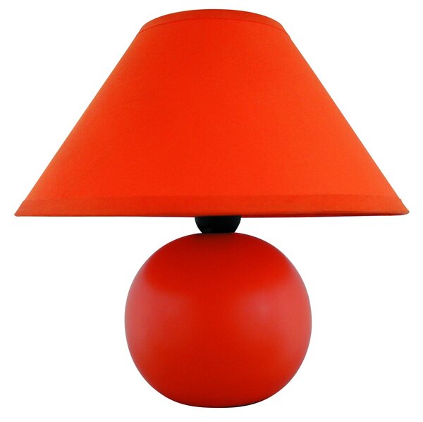 Rabalux 4904 ARIEL - Stolní lampička s keramickým podstavcem v oranžové barvě 1 x E14, 19cm (Stolní lampa s keramickým podstavcem a textilním stínidlem)