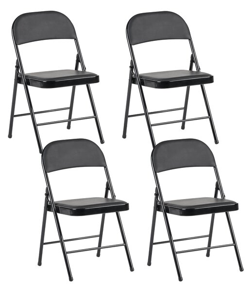 Sada 4 skládacích židlí SHASTA Kov Černá