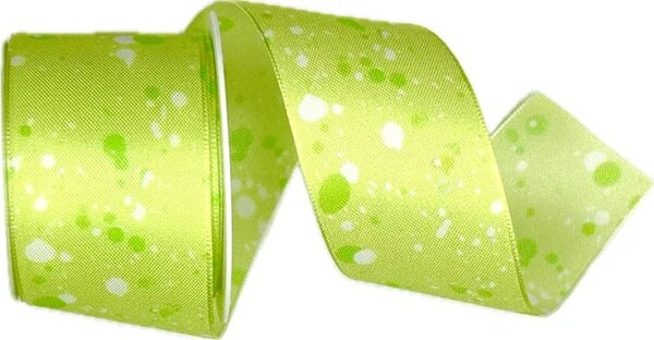Stuha taftová COLOR SPLASH GREEN zelená 40mm x 2m (13,-Kč/m)