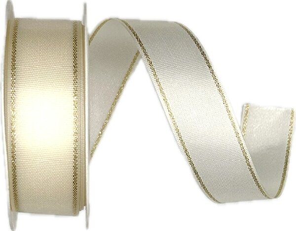 Stuha taftová BASIC CREAM krémová 25mm x 2m (12,-Kč/m)