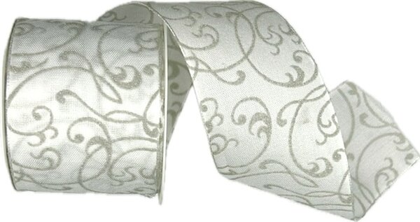 Stuha vánoční Elegant Ribbon Luxe – Elegant Ribbon Luxe – Arctic White bílá 60mm x 3m (16,-Kč/m)